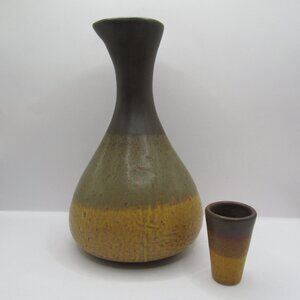 Canada Colony Clay Studio Pottery Pitcher/Jug with Clay Shot Glass